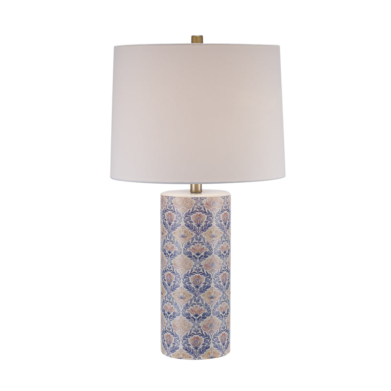 Waterston 14" Table Lamp in Blue / Flowers