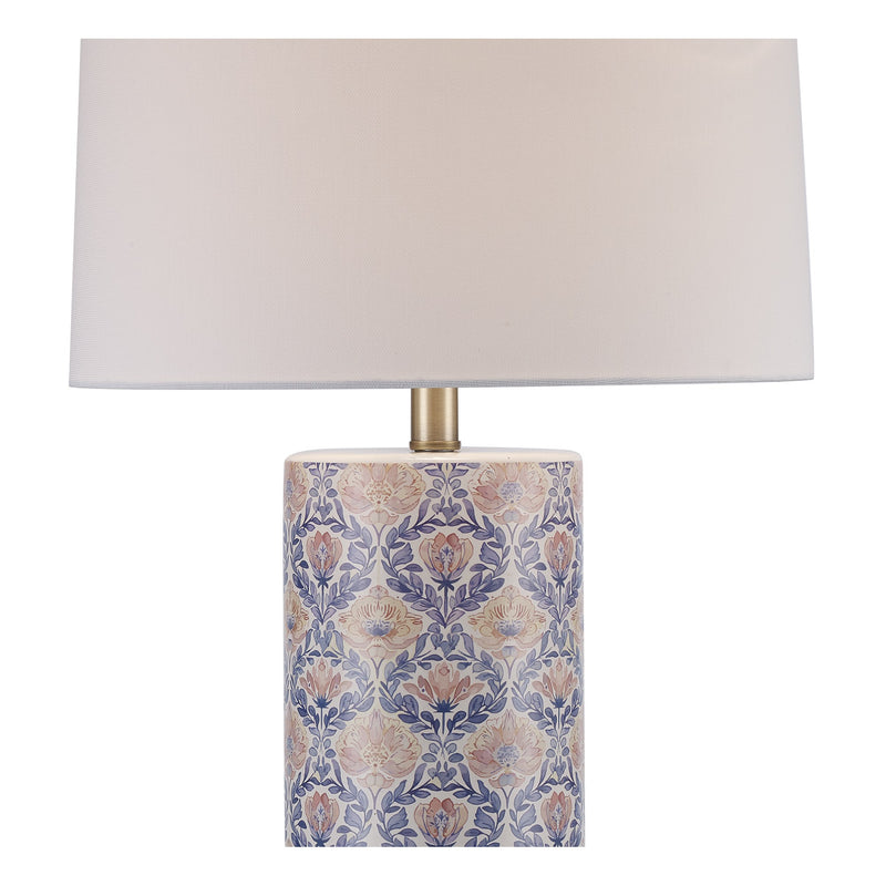Waterston 14" Table Lamp in Blue / Flowers