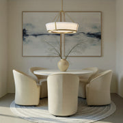 Royce 1 Light 24.25" Integrated LED Pendant in Luxe Gold in a room setting