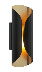 Ripcurl 5" 2-Light Wall Sconce in Matte Black