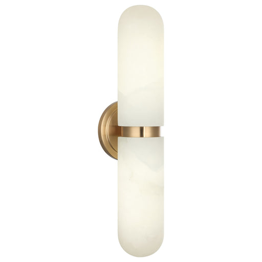 Capsula 2-Light Wall Sconce in Aged Gold Brass