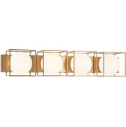 Squircle 4-Light Bath Vanity Light in Aged Gold Brass