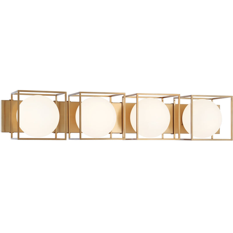 Squircle 4-Light Bath Vanity Light in Aged Gold Brass