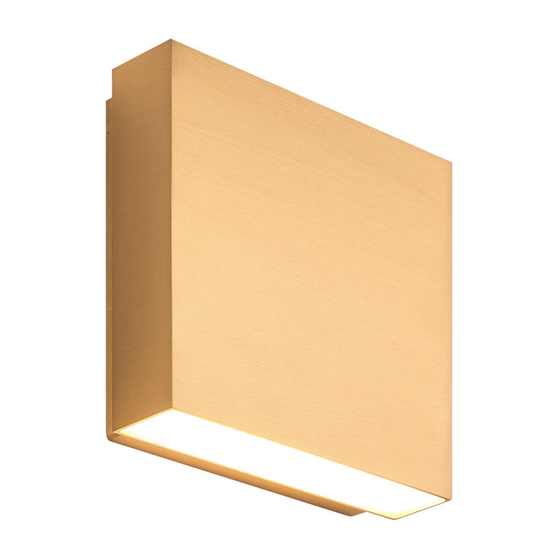 Weston 2-Light 5.5" LED Outdoor Wall Sconce in Aged Gold Brass