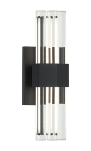 Krustallos 13" Tall LED Wall Sconce in Matte Black
