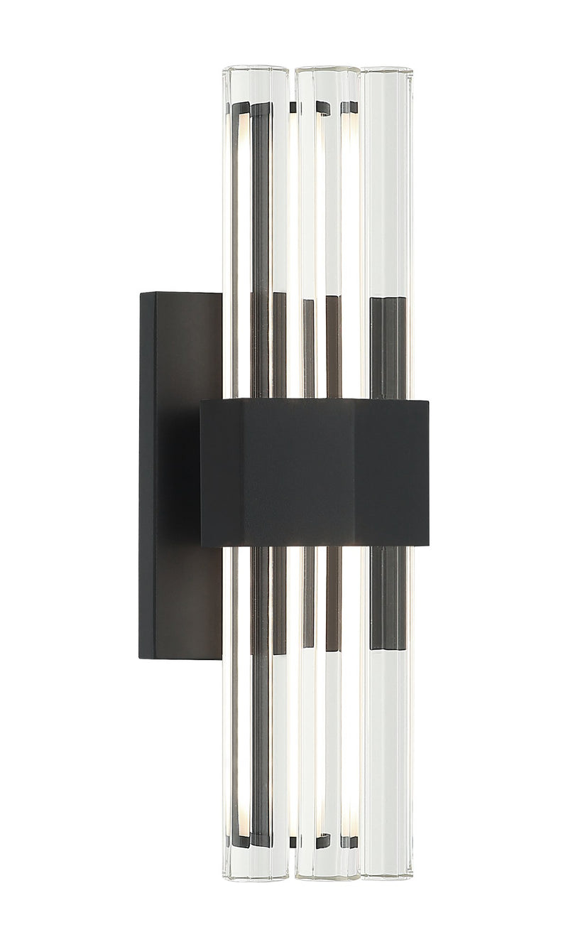 Krustallos 13" Tall LED Wall Sconce in Matte Black