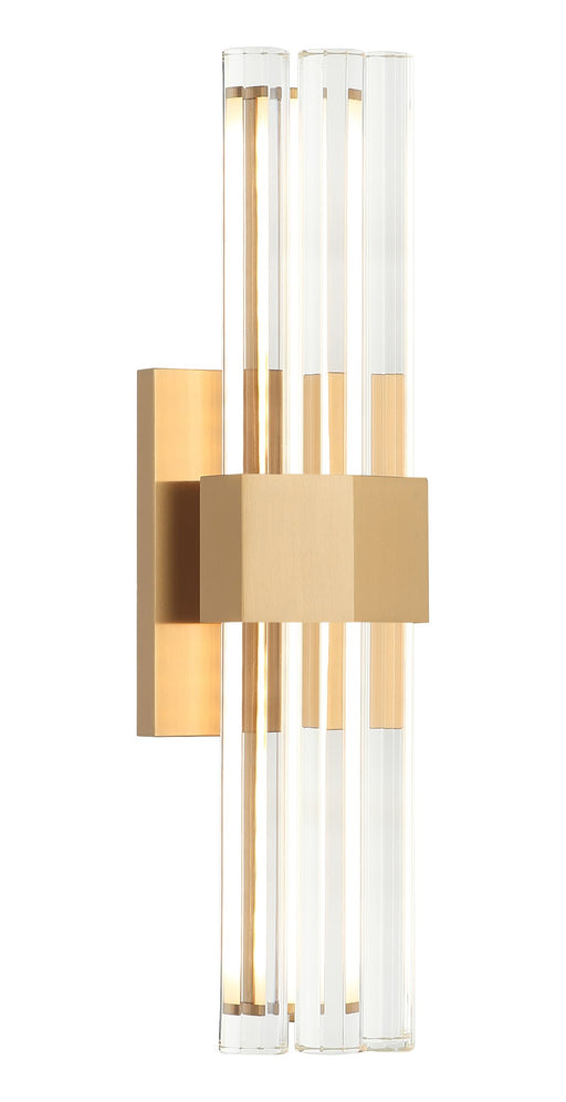Krustallos 18" Tall LED Wall Sconce in Aged Gold Brass