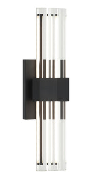 Krustallos 18" Tall LED Wall Sconce in Matte Black