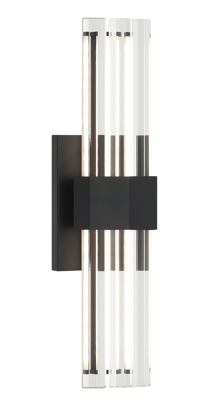 Krustallos 18" Tall LED Wall Sconce in Matte Black