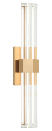 Krustallos 24" Tall LED Wall Sconce in Aged Gold Brass