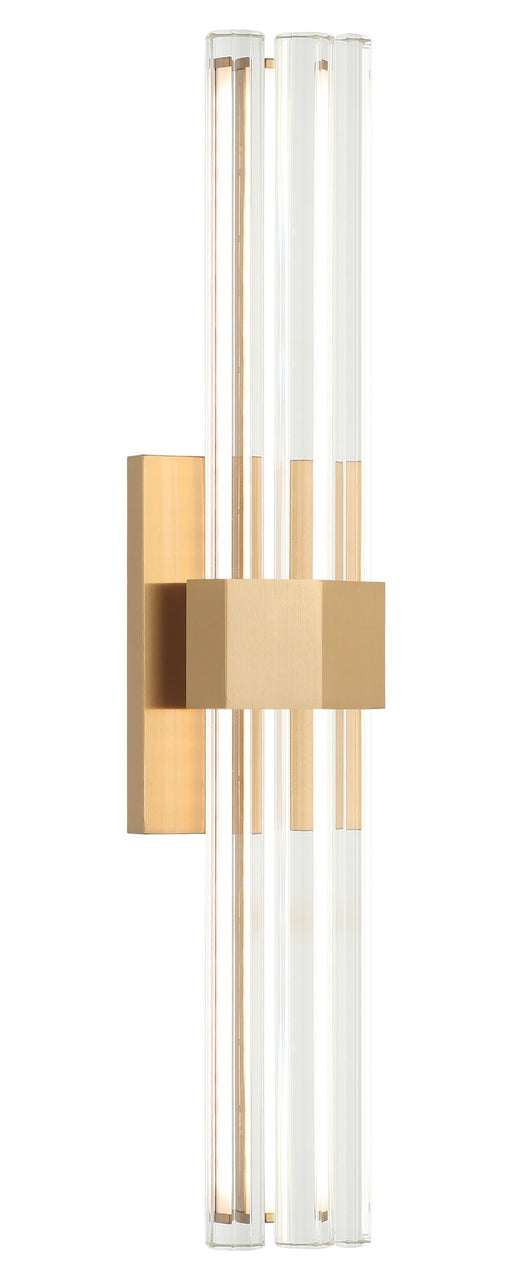 Krustallos 24" Tall LED Wall Sconce in Aged Gold Brass