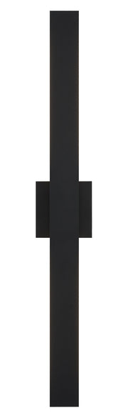 Zayden 2-Light 34" LED Outdoor Wall Sconce in Matte Black