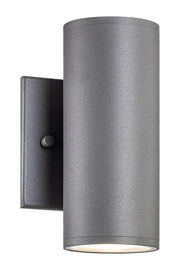 Tubular 2-Light 7" LED Outdoor Wall Sconce in Grey