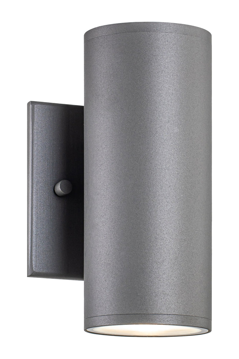 Tubular 2-Light 7" LED Outdoor Wall Sconce in Grey
