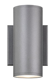 Tubular 2-Light 7" LED Outdoor Wall Sconce in Grey