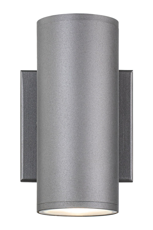 Tubular 2-Light 7" LED Outdoor Wall Sconce in Grey