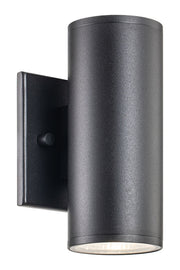 Tubular 2-Light 7" LED Outdoor Wall Sconce in Matte Black