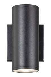 Tubular 2-Light 7" LED Outdoor Wall Sconce in Matte Black