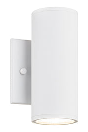 Tubular 2-Light 7" LED Outdoor Wall Sconce in Matte White
