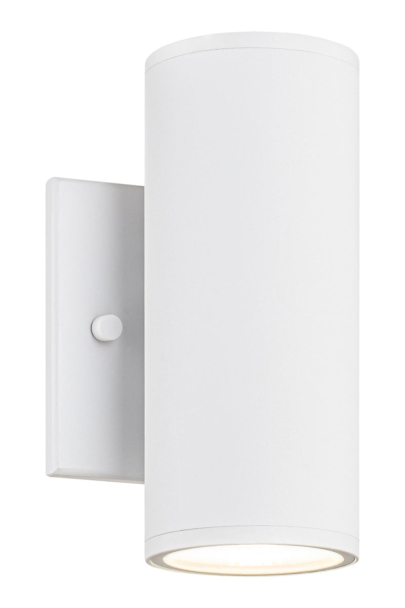 Tubular 2-Light 7" LED Outdoor Wall Sconce in Matte White