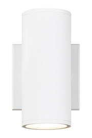 Tubular 2-Light 7" LED Outdoor Wall Sconce in Matte White
