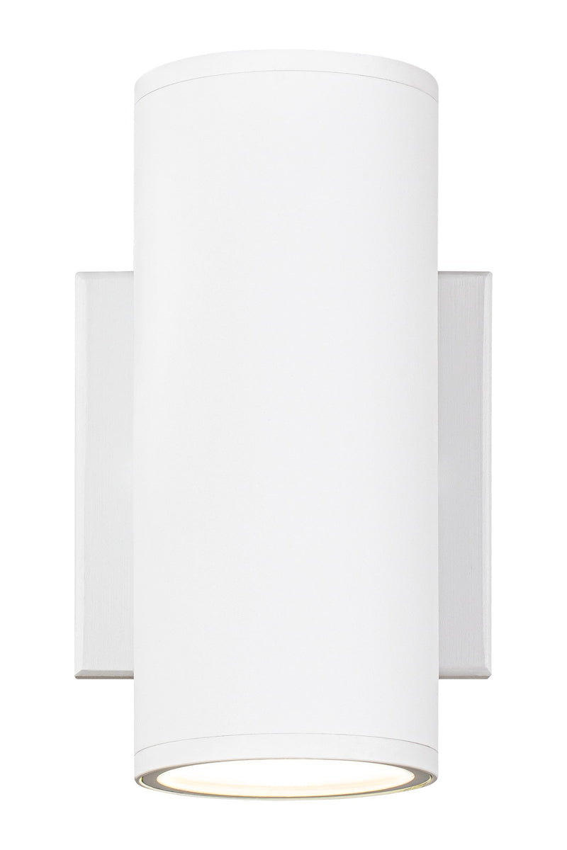 Tubular 2-Light 7" LED Outdoor Wall Sconce in Matte White