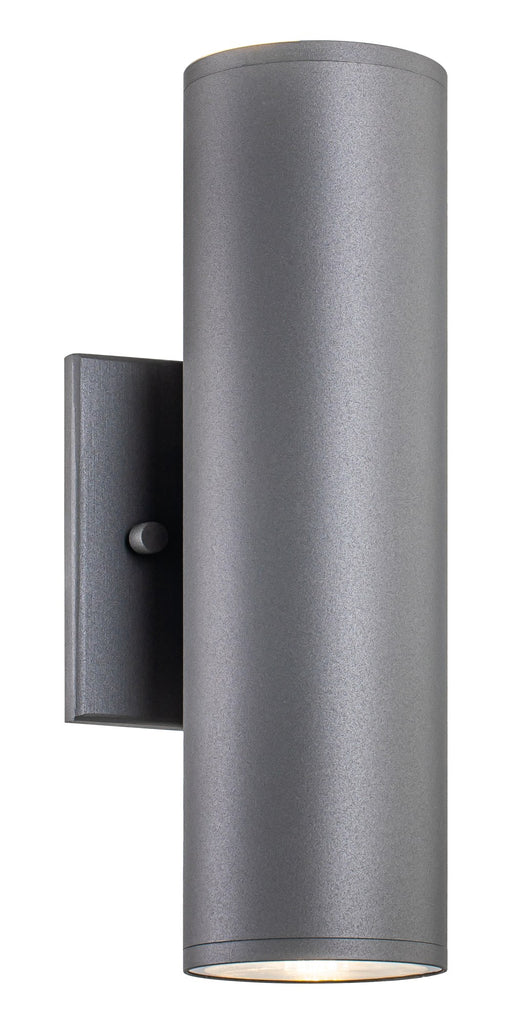 Tubular 2-Light 10" LED Outdoor Wall Sconce in Grey