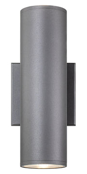 Tubular 2-Light 10" LED Outdoor Wall Sconce in Grey