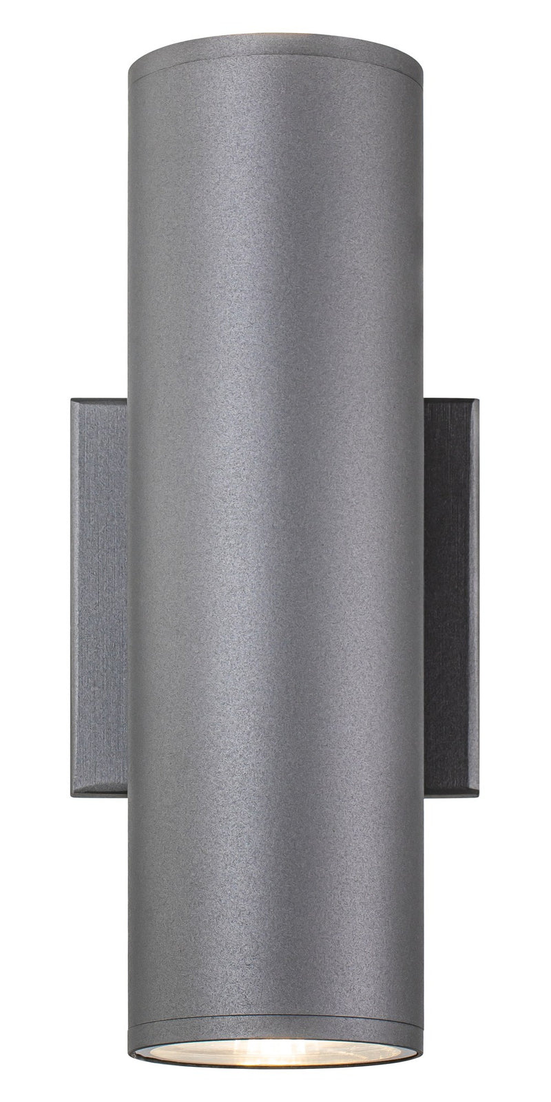 Tubular 2-Light 10" LED Outdoor Wall Sconce in Grey