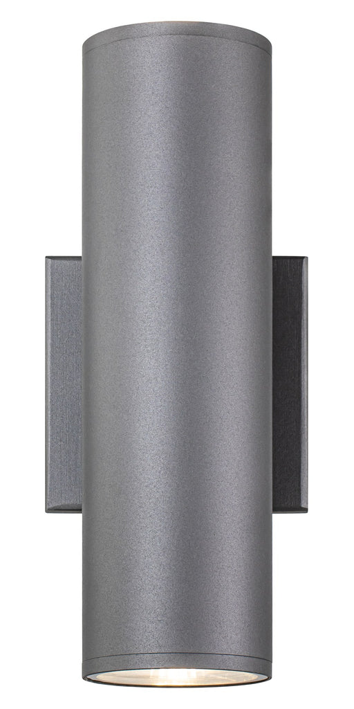 Tubular 2-Light 10" LED Outdoor Wall Sconce in Grey