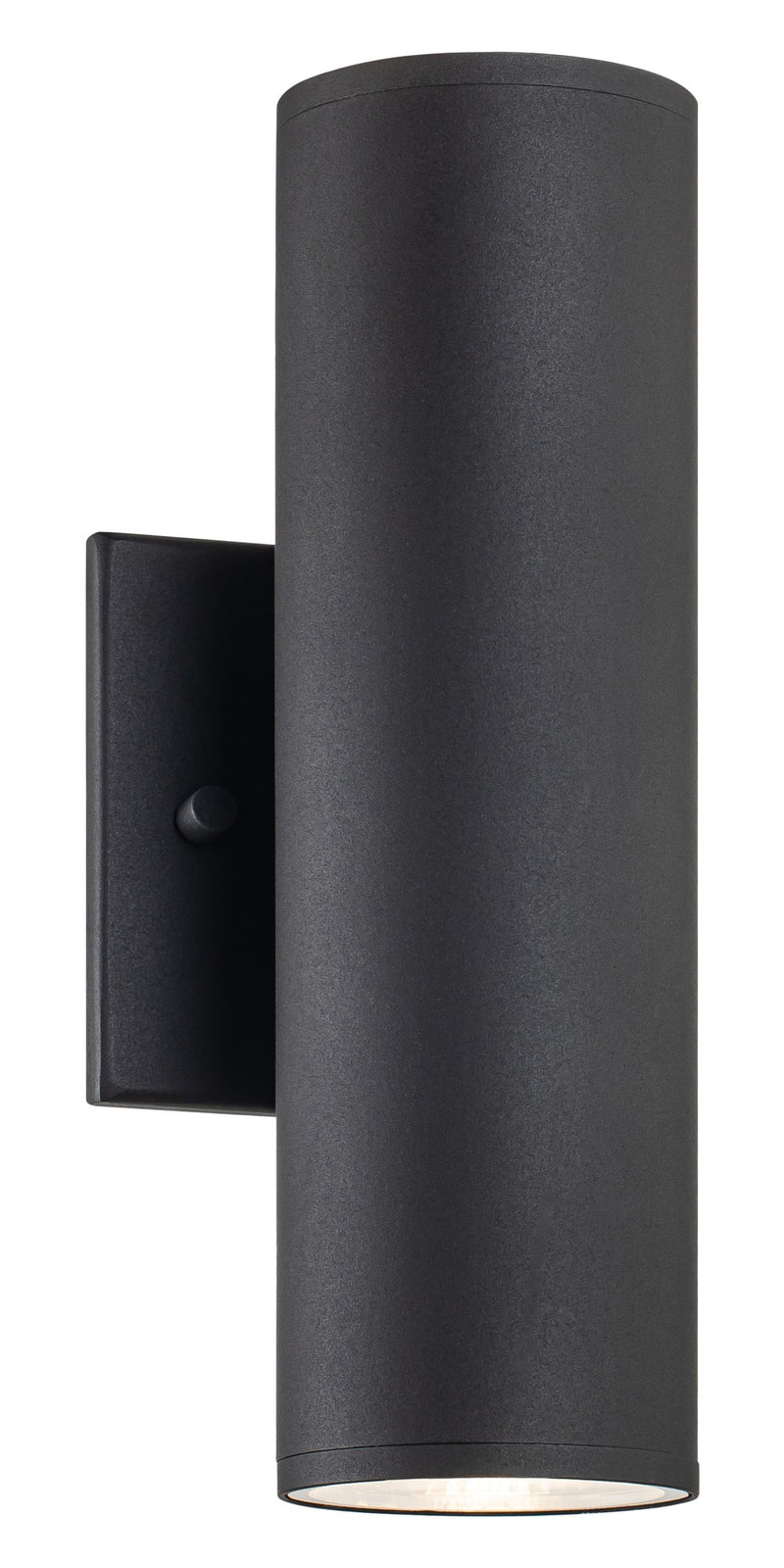 Tubular 2-Light 10" LED Outdoor Wall Sconce in Matte Black