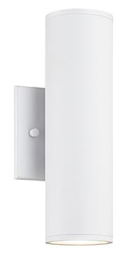 Tubular 2-Light 10" LED Outdoor Wall Sconce in Matte White