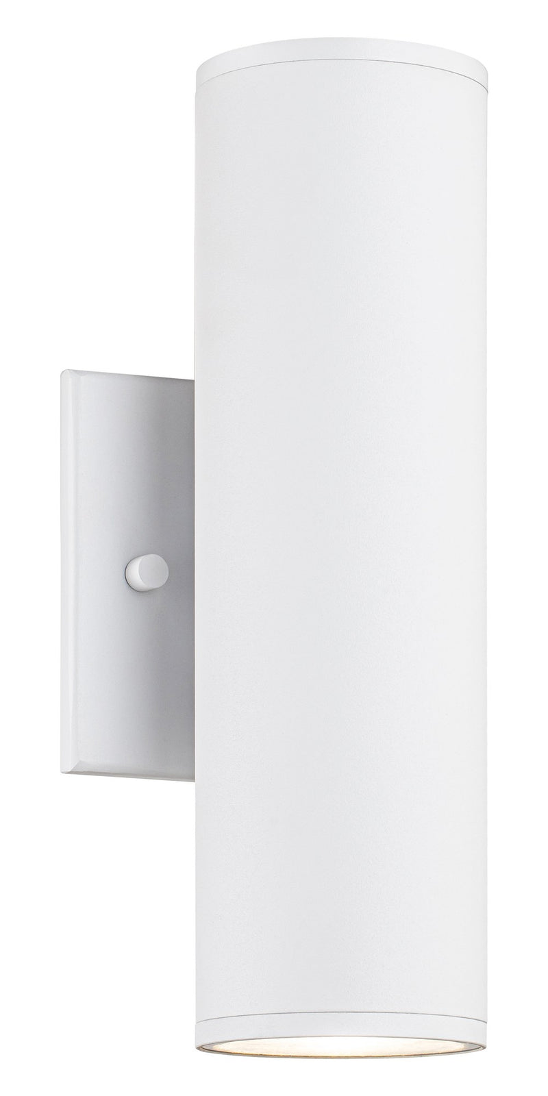 Tubular 2-Light 10" LED Outdoor Wall Sconce in Matte White