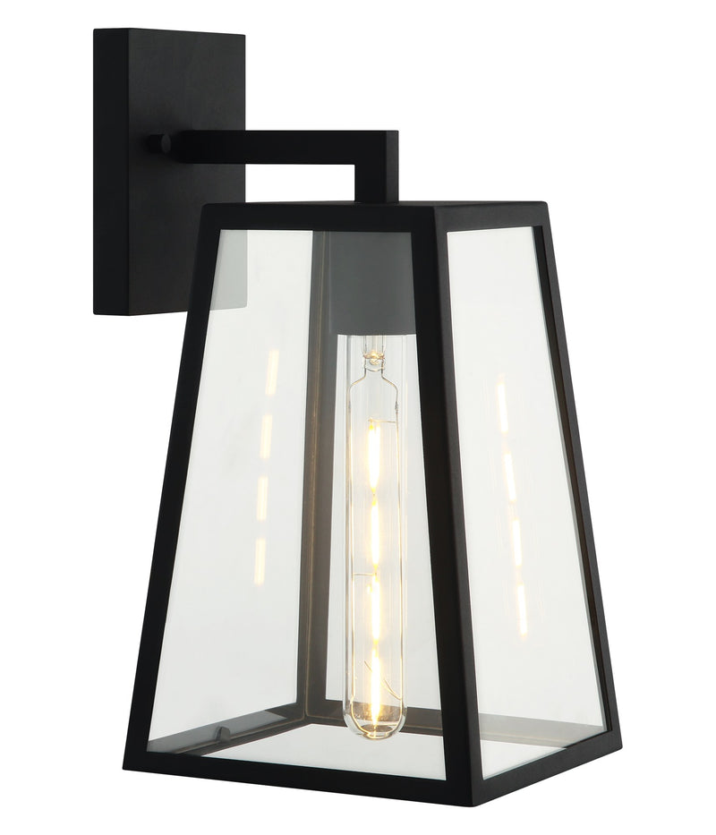 Denzil 7" Outdoor Wall Lantern in Matte Black