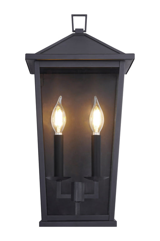 Ingress 2-Light Outdoor Wall Lantern in Matte Black