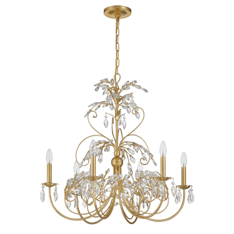 Sadie 6 Light 29" Chandelier in Antique Gold