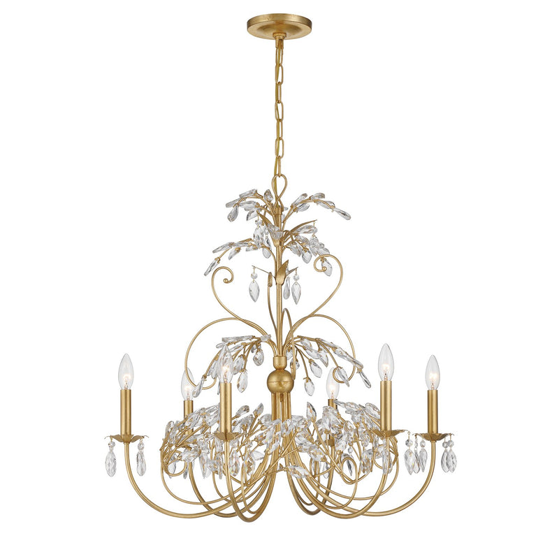 Sadie 6 Light 29" Chandelier in Antique Gold
