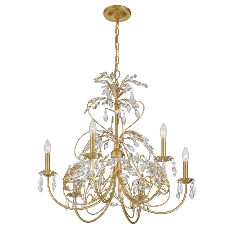 Sadie 6 Light 29" Chandelier in Antique Gold