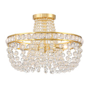 Seville 3 Light 16.5" Semi Flush Mount in Aged Brass