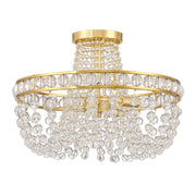 Seville 3 Light 16.5" Semi Flush Mount in Aged Brass