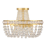 Seville 3 Light 16.5" Semi Flush Mount in Aged Brass