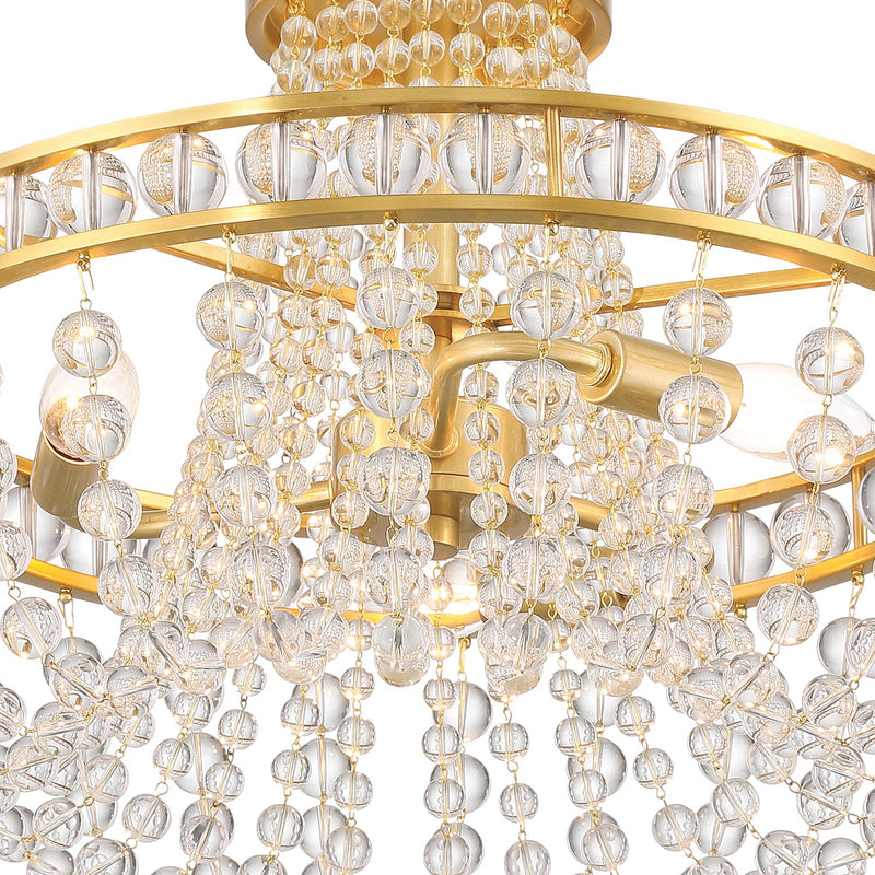 Seville 3 Light 16.5" Semi Flush Mount in Aged Brass