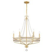 Seville 6 Light 28" Chandelier in Aged Brass