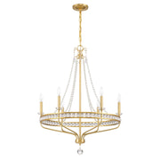 Seville 6 Light 28" Chandelier in Aged Brass