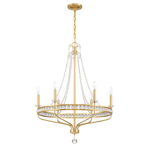 Seville 6 Light 28" Chandelier in Aged Brass
