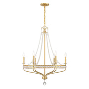 Seville 6 Light 28" Chandelier in Aged Brass