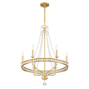 Seville 6 Light 28" Chandelier in Aged Brass