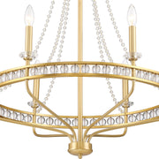 Seville 6 Light 28" Chandelier in Aged Brass