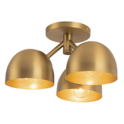 Fosso 12" 3-Light Semi-Flush Mount in Brushed Gold