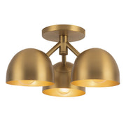 Fosso 12" 3-Light Semi-Flush Mount in Brushed Gold